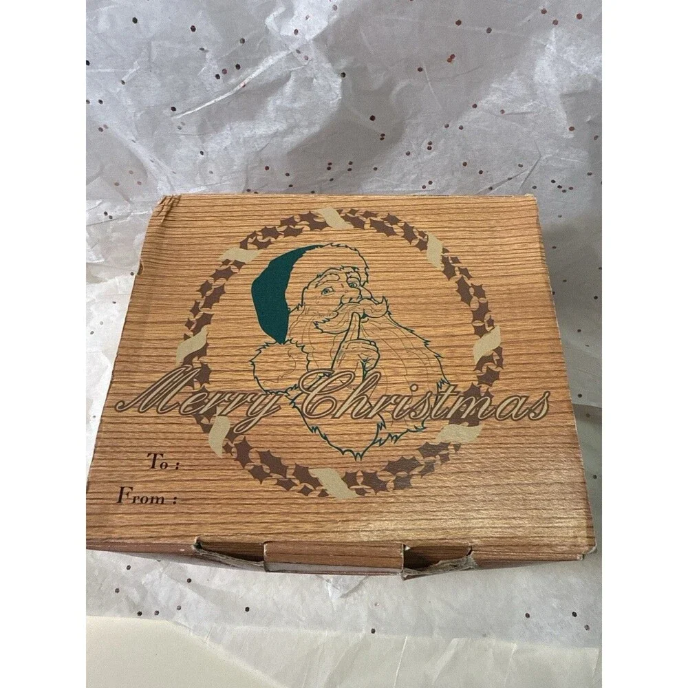 Fingerhut Joys of the Season Glass Santa & Mrs Claus Ornaments Set w Box - Picture 2 of 6